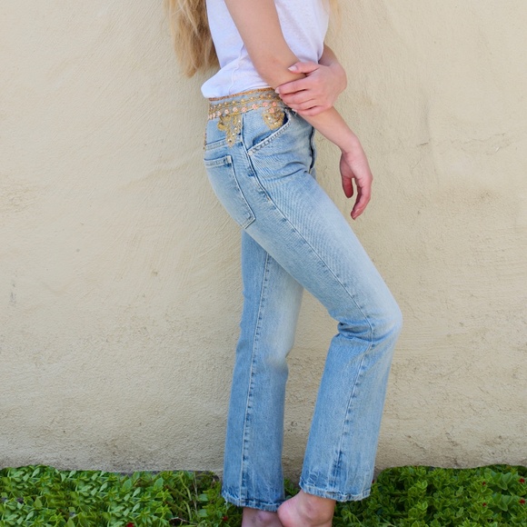 Free People Embellished Sequin High Waist Jeans - Picture 3 of 10